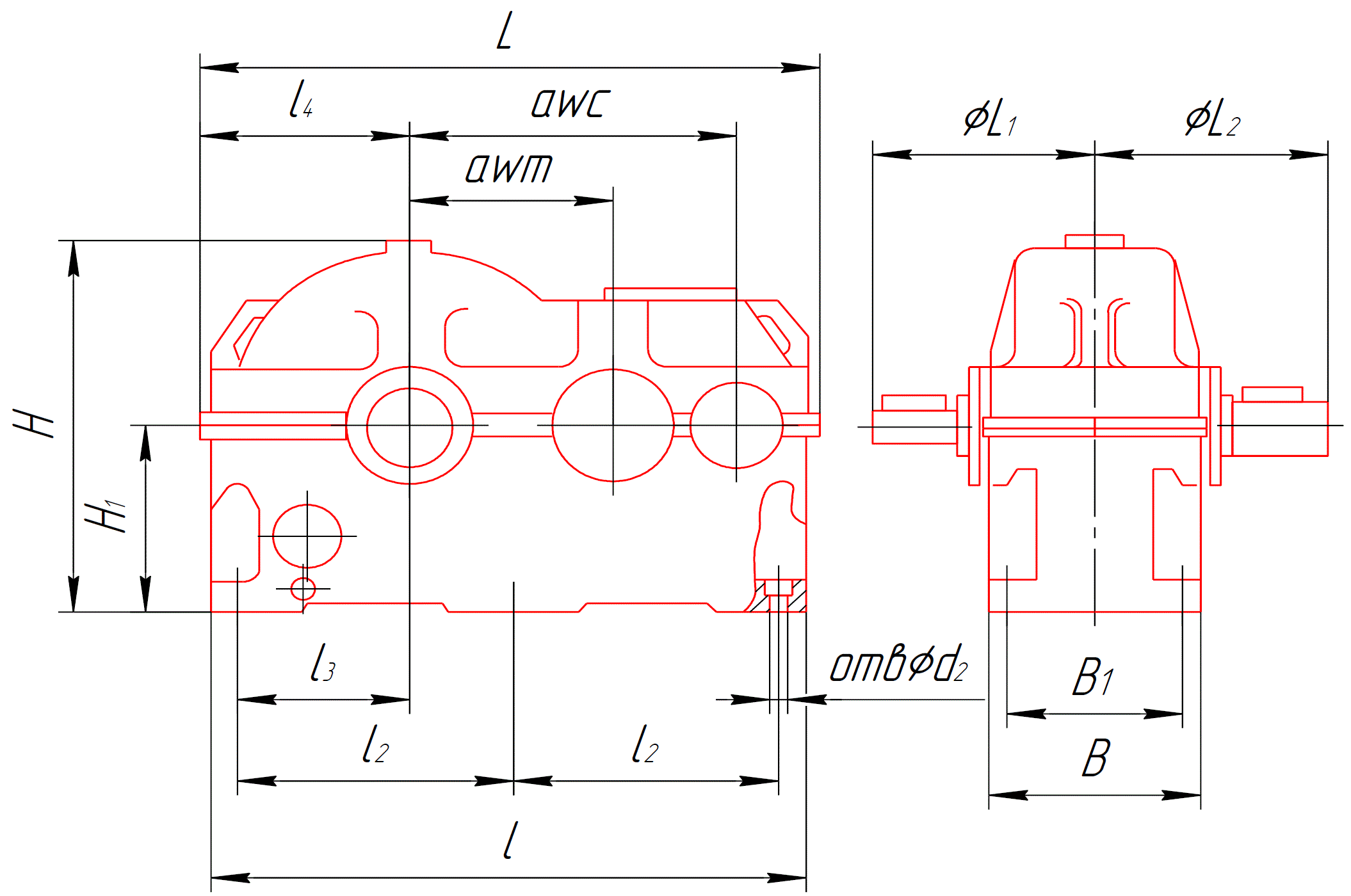 Редуктор цдн 630 чертеж