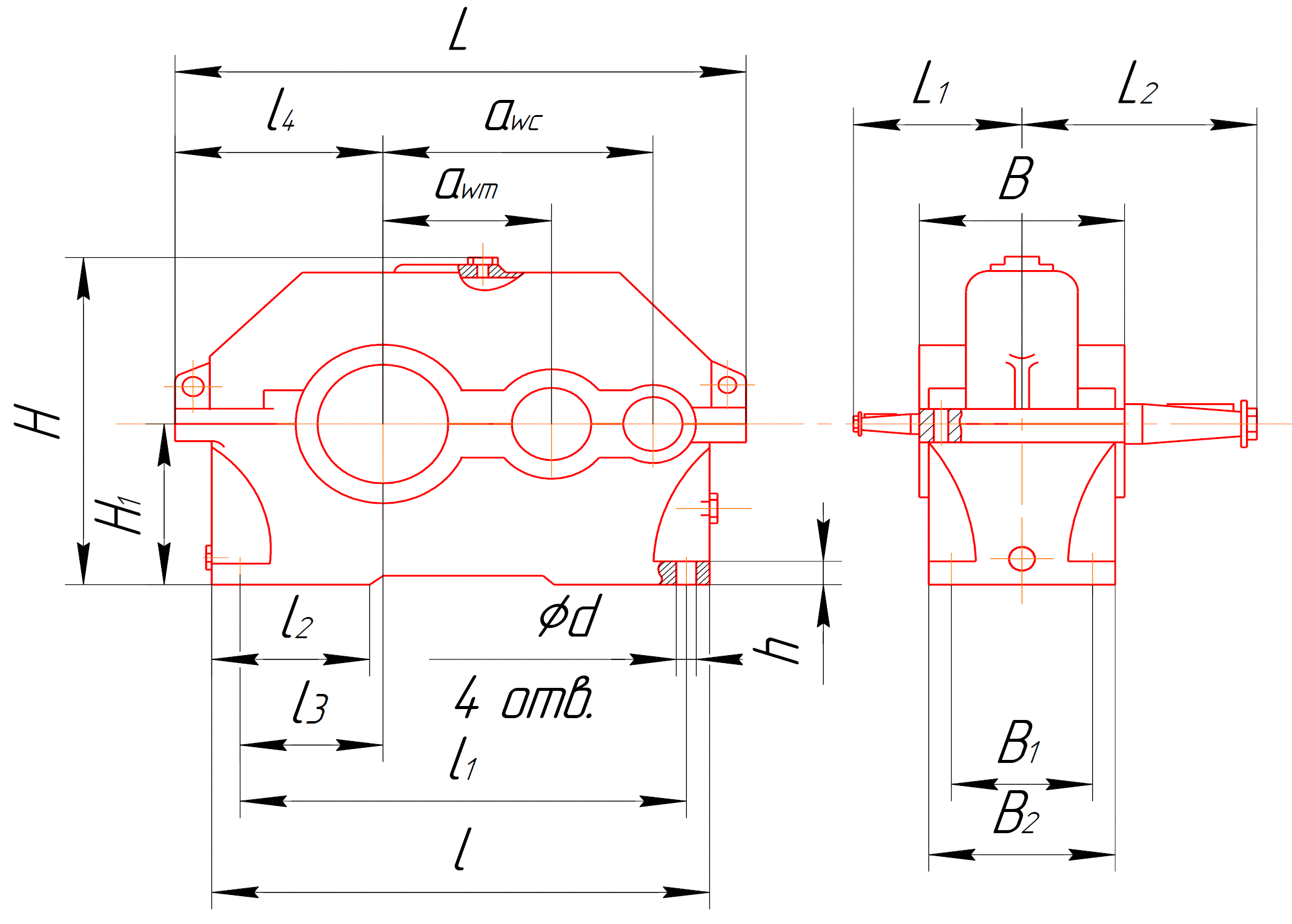 Редуктор 1ц2у-100 чертеж. Типоразмер редуктора ц2у-125. Редуктор ц2-250 чертеж компас. Редуктор цилиндрический 1ц2у-160 чертеж.